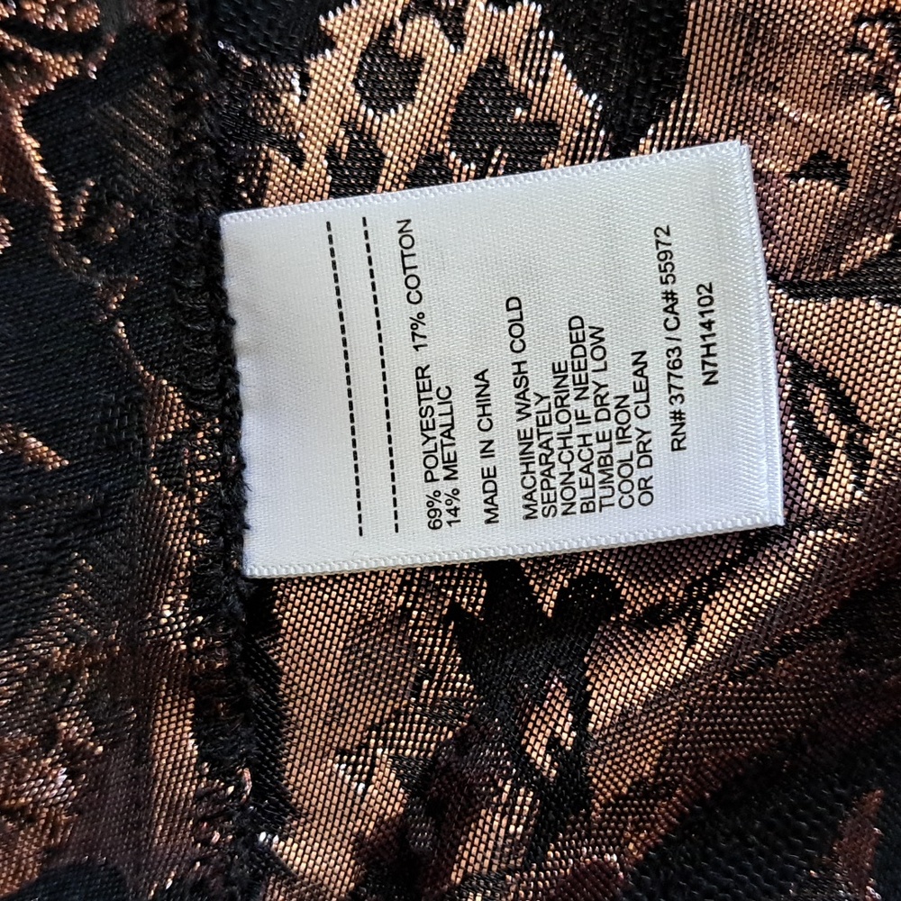 Laundry By Shelli Segal Black with Pink Metallic Floral Foil Dress, Size 6 - Picture 8 of 9